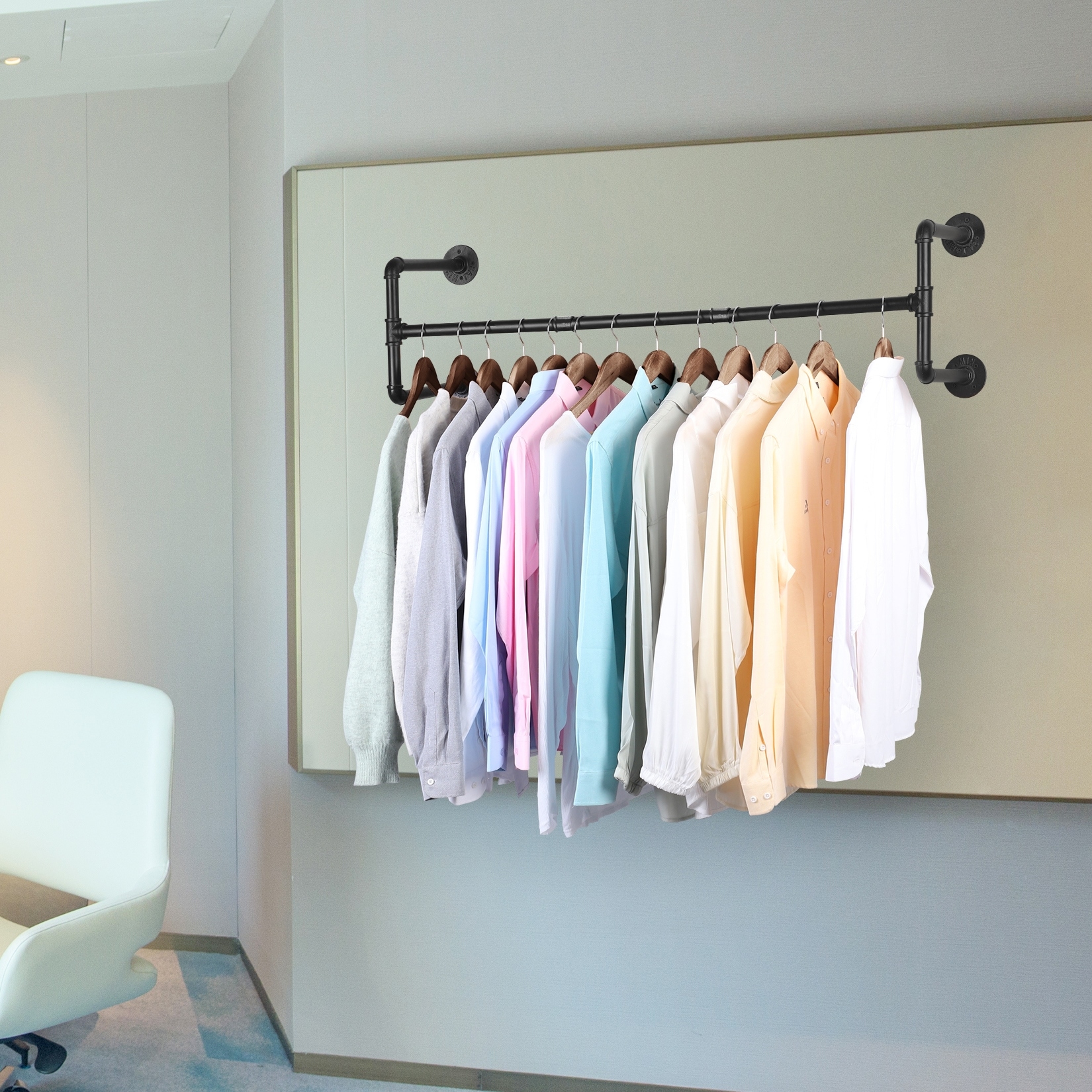 Wall hanging rods for clothes deals