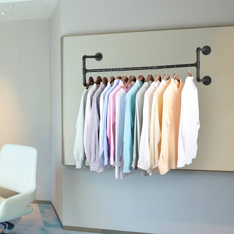Industrial Pipe Wall Garment Clothes Rack Hanging Rod