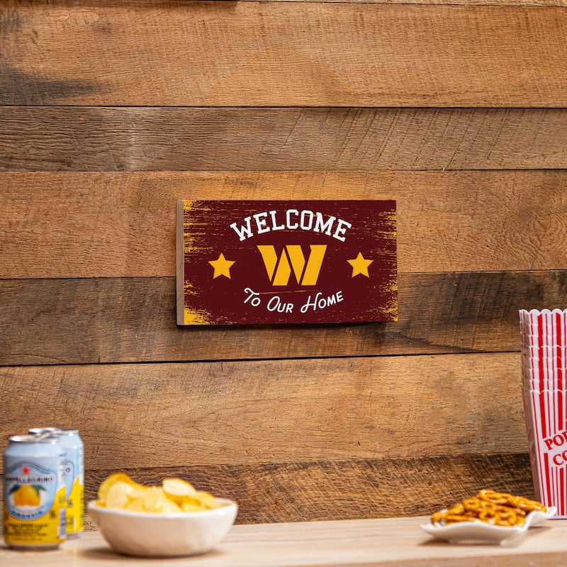 Washington Commanders Wooden Door Decor Wall Sign - Multi-Color