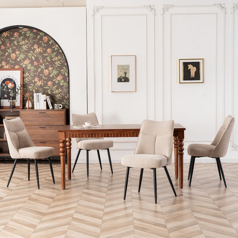 Modern Upholstered Fabric Kitchen & Dining Room Chairs Set of 2