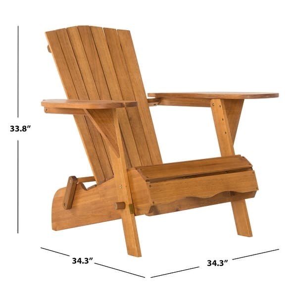 dimension image slide 1 of 3, SAFAVIEH Outdoor Breetel Adirondack Chair (Set of 2)