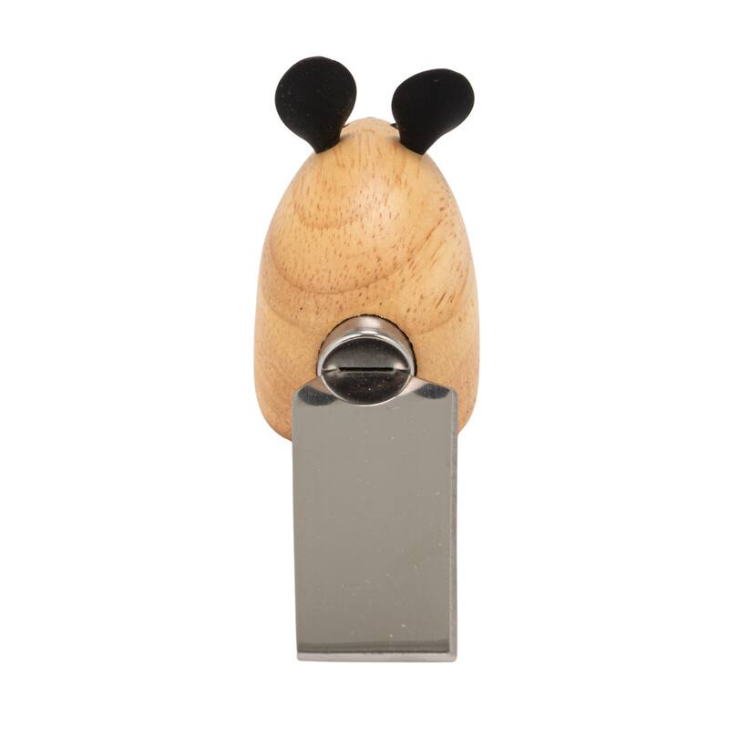 3-Piece Rubberwood & Stainless Steel Cheese Knives with Mouse Shaped Handles - 5.25"L x 1.5"W x 1.5"H