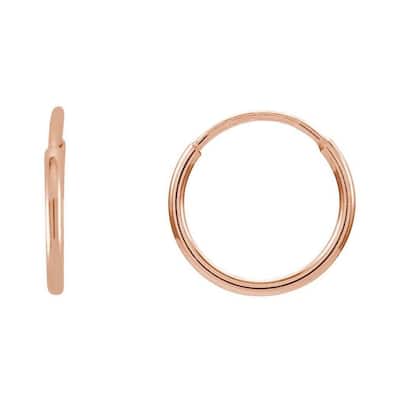 Curata 14k Rose Gold 10mm Polished Endless Hoop Earrings