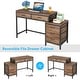 preview thumbnail 53 of 56, Computer Desk with 5 Drawers, Reversible Writing Desk with File Cabinet Printer Stand