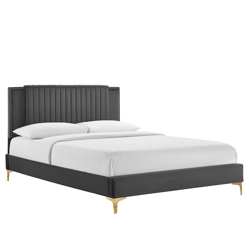 Zahra Channel Tufted Performance Velvet Full Platform Bed
