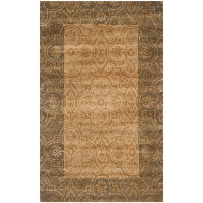 SAFAVIEH Couture Hand-knotted Nepalese Latifa Wool Rug - 3' x 5' - Light Green/Dark Green