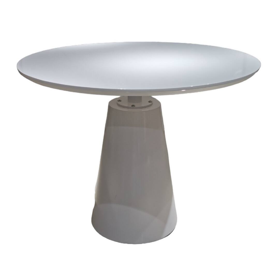 Nasa 36 Inch Modern Dining Table Round Lacquer Surface Pedestal Base