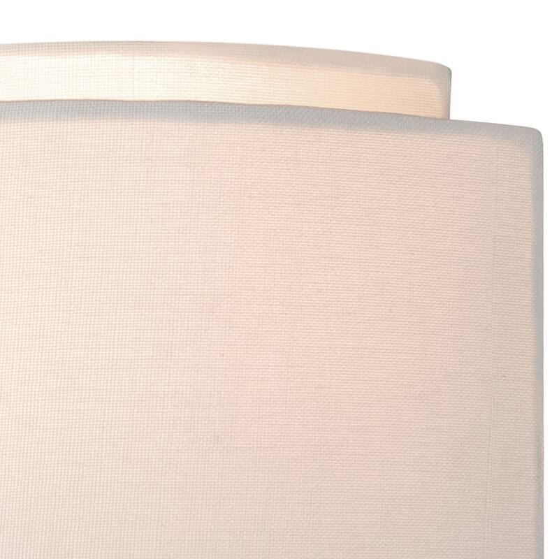 Burnaby 1-light Gold Mid-century White Linen Modern Flush Wall Sconce - 7-in W x 9.25-in H x 5.75-in D