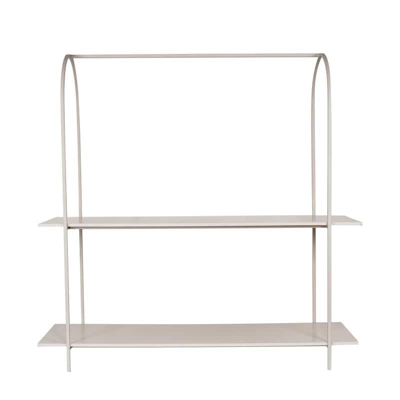 Metal Shelf with 2 Shelves and Rod - 78.8"L x 25.6"W x 78.8"H - 78.8"L x 25.6"W x 78.8"H - Pink