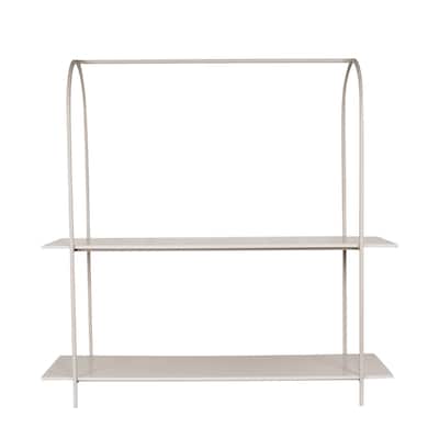 Metal Shelf with 2 Shelves and Rod - 78.8"L x 25.6"W x 78.8"H