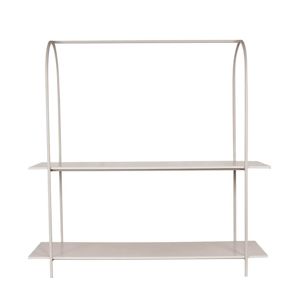 Metal Shelf with 2 Shelves and Rod - 78.8"L x 25.6"W x 78.8"H