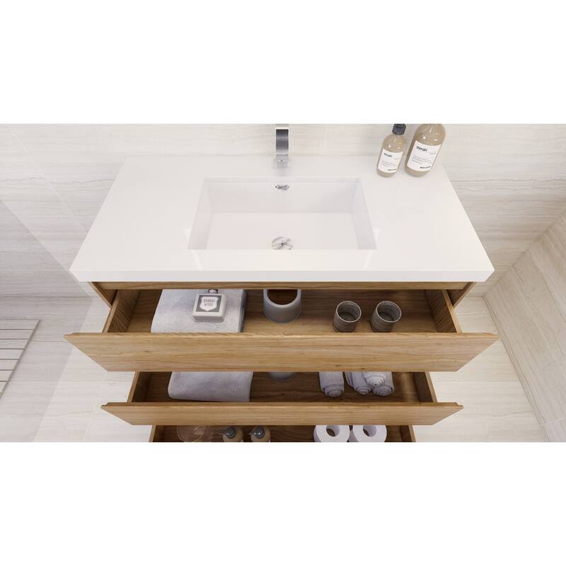 Aron 42'' Freestanding Vanity with Reinforced Acrylic Sink