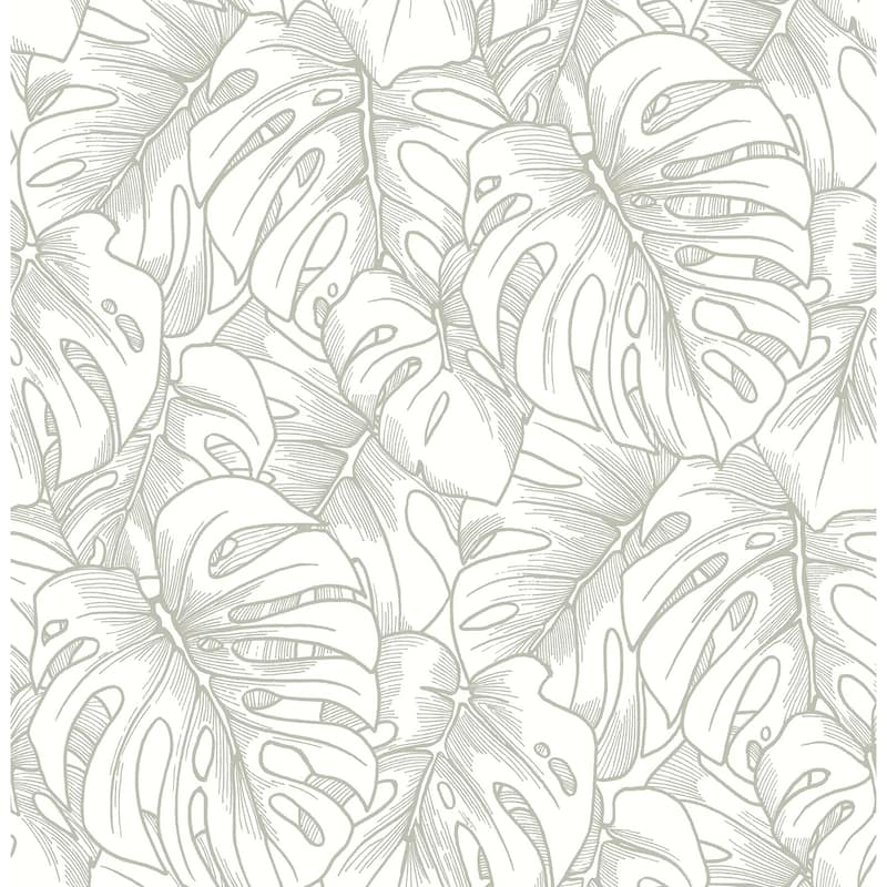 Scott Living Balboa Silver Botanical Wallpaper