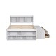 preview thumbnail 28 of 28, Full Size Wood Platform Bed with Bookcase Headboard and 6 Drawers