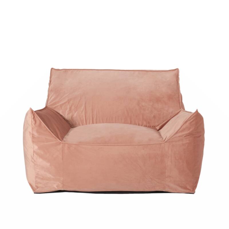 Allea Velveteen Bean Bag Chair with Armrests