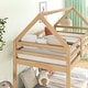 preview thumbnail 19 of 33, Wooden Twin over Twin Bunk Bed with House Roof, Ladder, Guardrails, and Under-Bed Storage