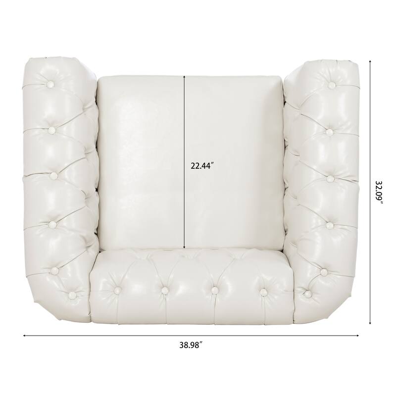 HCHAIRH Tufted Rolled Arm Seater Sofa Chair For Living Room