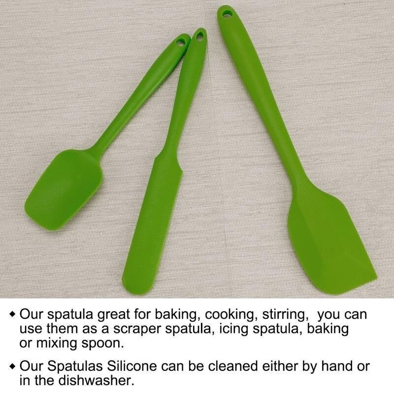 Silicone 3Pcs Heat Resistant Non-scratch Turner Non Stick Spatulas Set