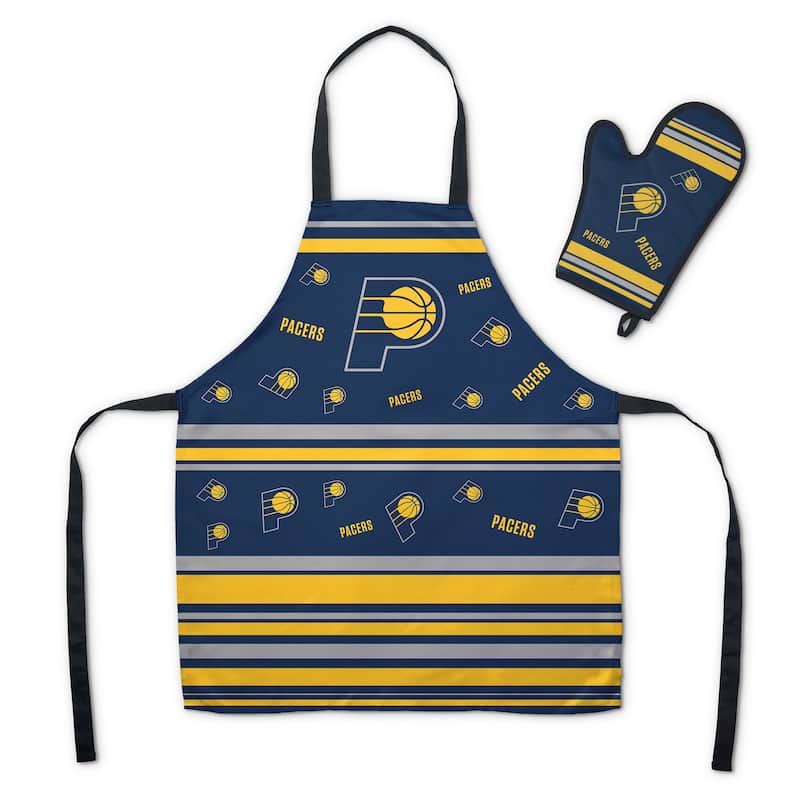 NBA Press Apron BBQ Mitt 2-piece Set - 24" x 28" - Indiana Pacers