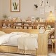 preview thumbnail 4 of 15, Wooden Twin Size Daybed with Storage Shelves, Multi-functional Bed with 2 Storage Drawers and Study Desk, Natural