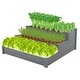 Planter Box With 3 Growth Areas Horticulture Outdoor Elevated Flower 