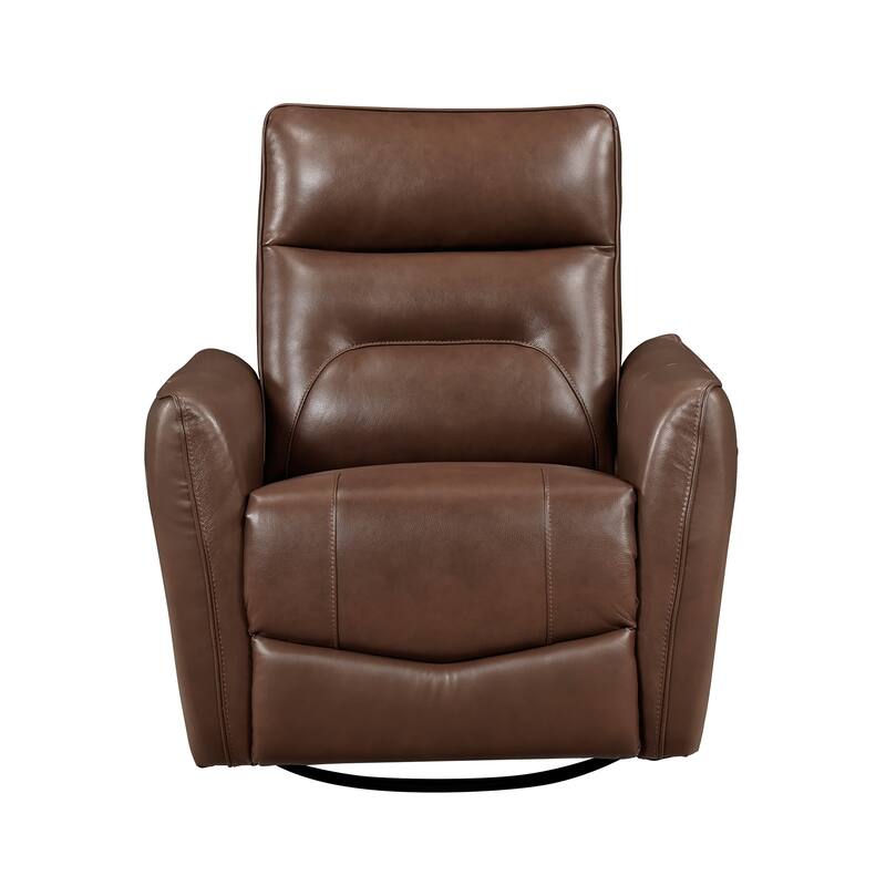Esther 36" Leather Swivel Glider Recliner - Pull-Handle Motion