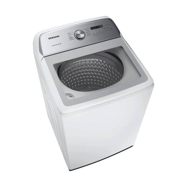 Samsung 5.0 cu. ft. Top Load Washer with Active WaterJet in White On