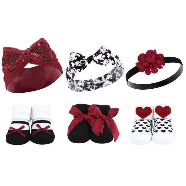 slide 1 of 1, Hudson Baby Infant Girls Headband and Socks Giftset, Red Sequin, One Size - Red Sequin Red Sequin - One Size
