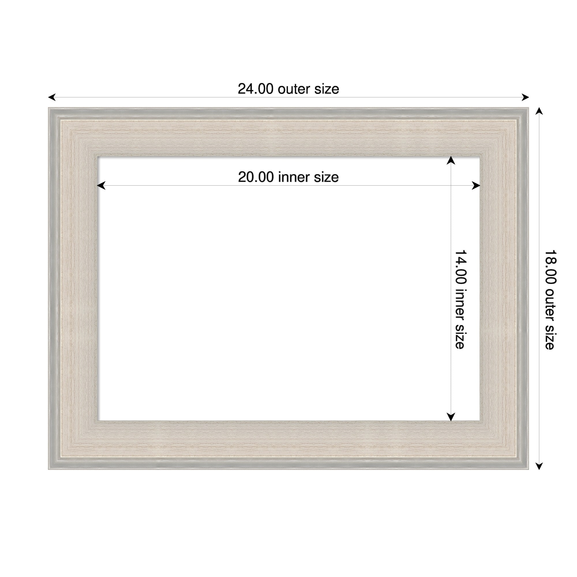 Amanti Art Cottage White Silver Framed Dry Erase Magnetic Board
