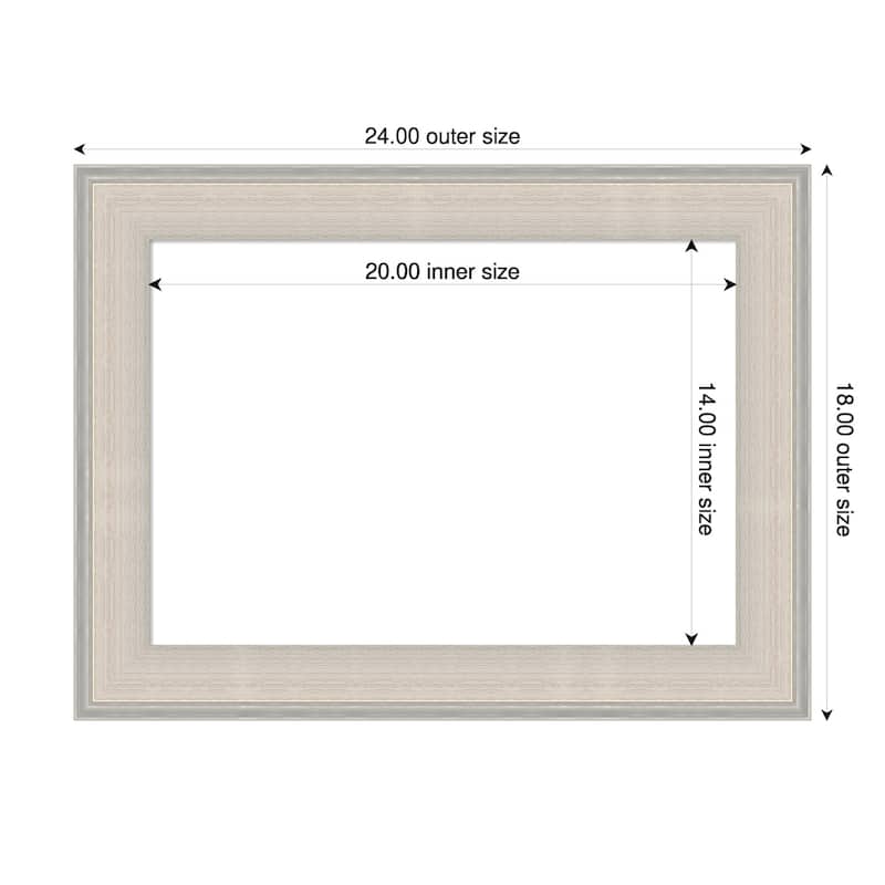 Amanti Art Cottage White Silver Framed Dry Erase Magnetic Board - 24 x 18 in