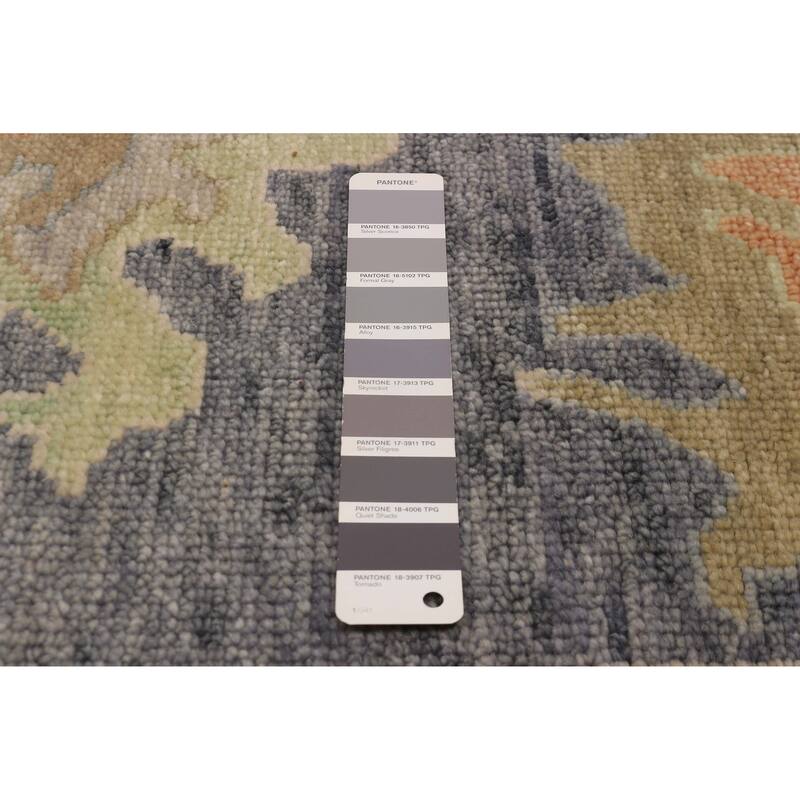 ECARPETGALLERY Hand-knotted Modern Oushak Dark Grey Wool Rug - 7'10 x 10'1