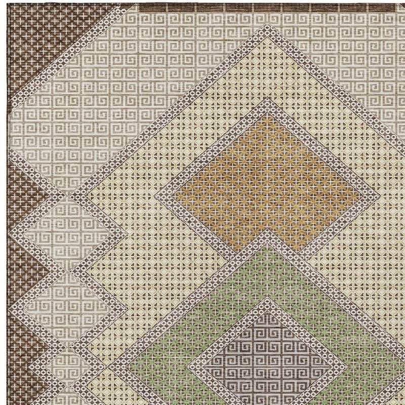 HomeRoots Geometric Transitional Rectangle Outdoor Rug