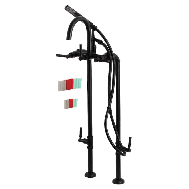 Concord Freestanding Tub Faucet with Supply Line and Stop Valve - Matte Black