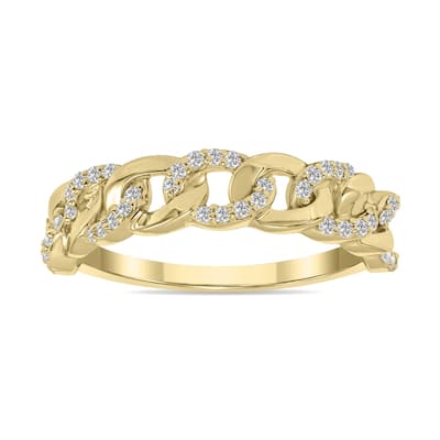 Marquee Jewels 1/3 CTW Chain Style Lab Grown Diamond Band in 10K Yellow Gold (F-G Color, VS1- VS2 Clarity) - White