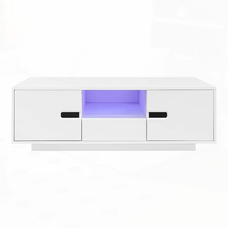 Rectangle Coffee Table Stylish Center Table with Storage Space