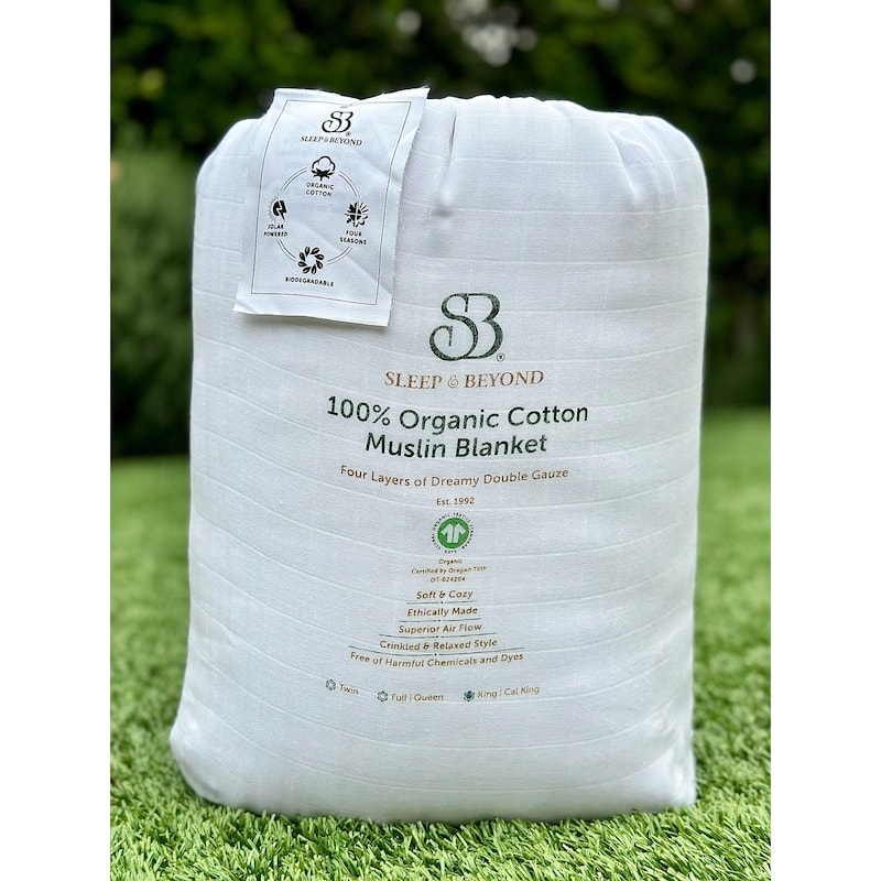 Sleep & Beyond Organic Cotton Muslin Blanket