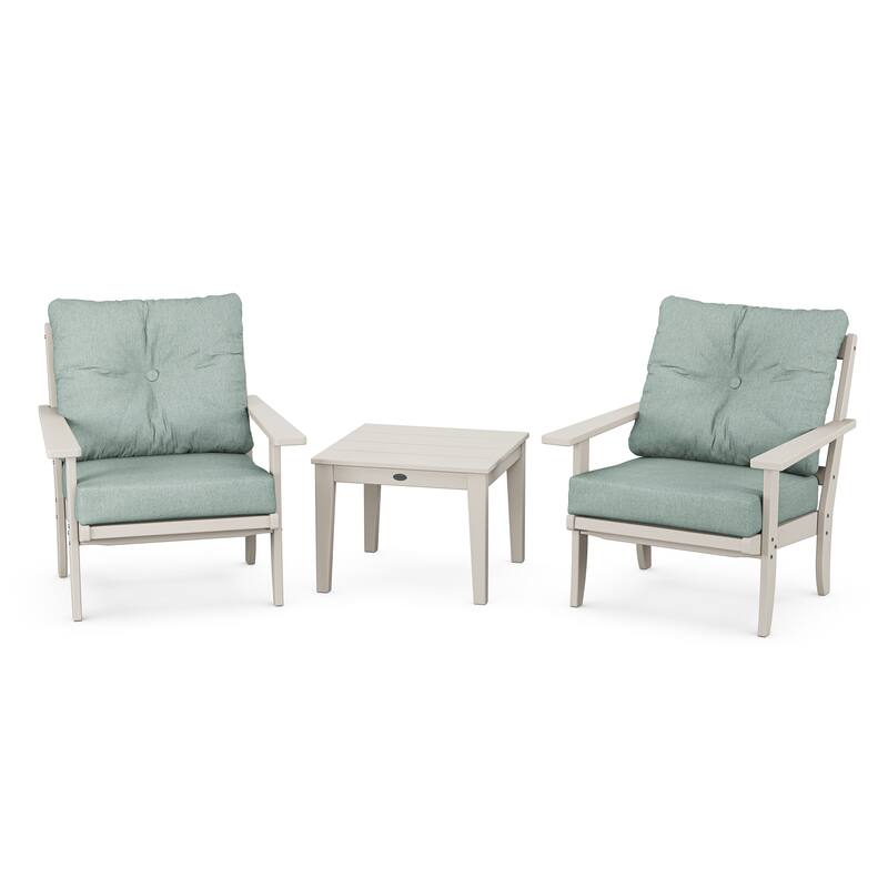 POLYWOOD Canyon 3-Piece Deep Seating Set - Sand / Glacier Spa