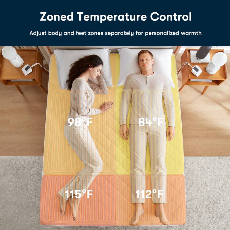 Serta Microfiber Zoned Heated Mattress Pad