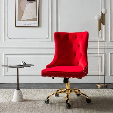 Adelaida Office Task Chair with Gold Base for Living Room and Office Room