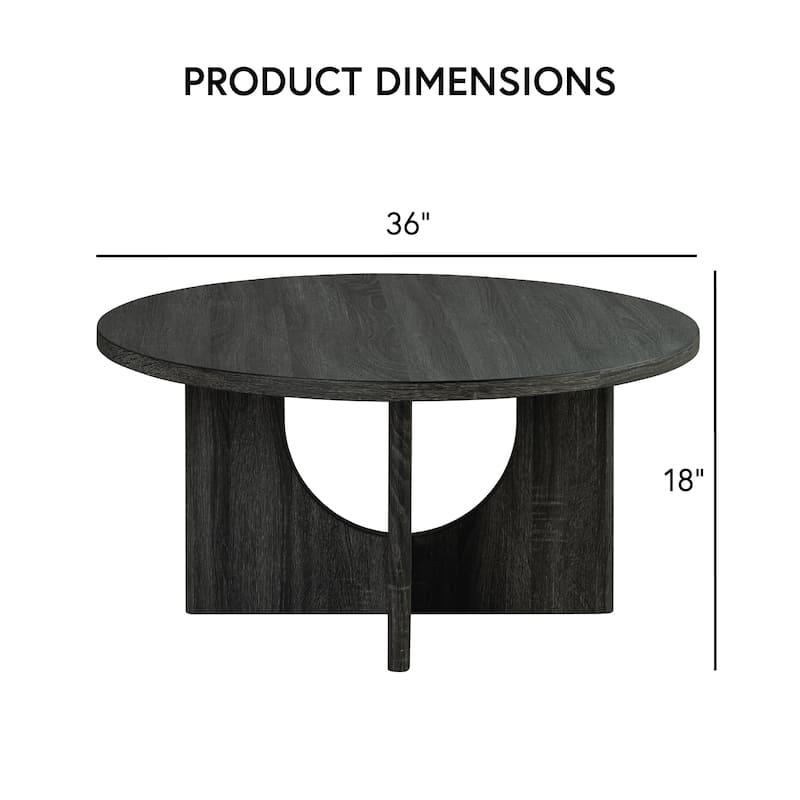 Furniture of America Zephyra Modern Wood 3-Piece Round Coffee Table Set