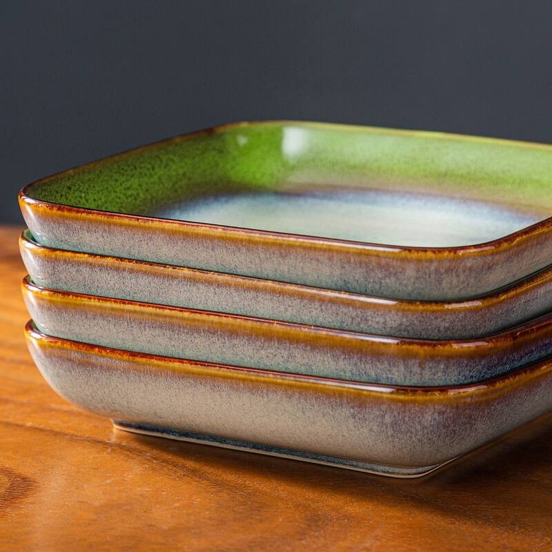 vancasso Stern Reactive Glaze Stoneware Dinnerware Set, Service for 4
