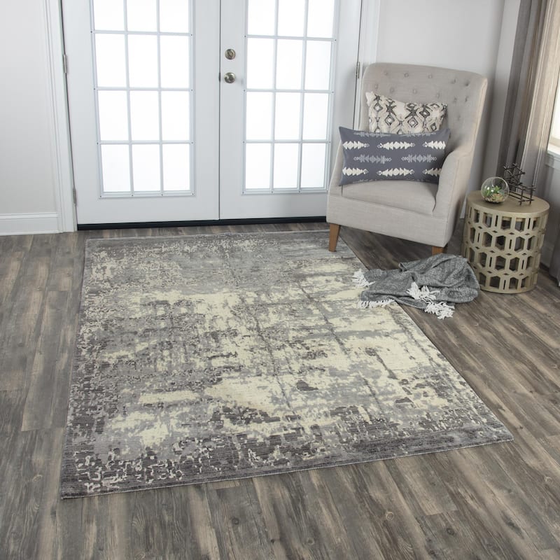 Alora Decor Radiant Abstract Distressed Wool Blend Rug