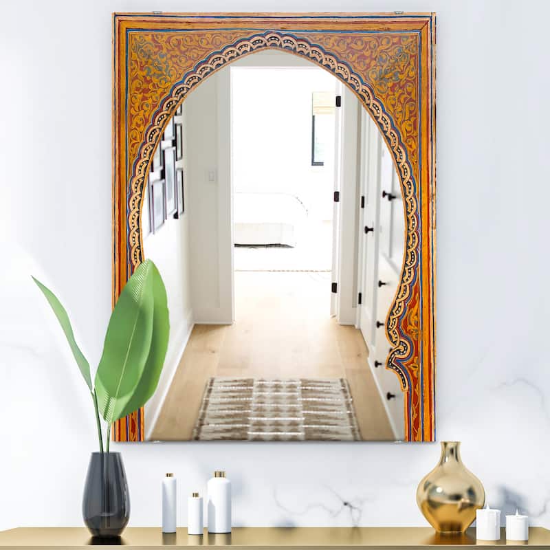 Designart 'Ancient Door Morroco' Traditional Mirror - Large Printed Wall Mirror - 23.7in.x31.5in.