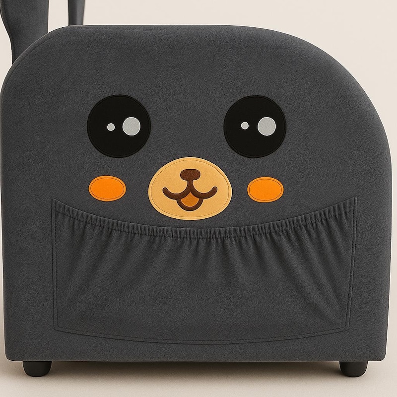 Velvet Bunny-Ear Pet-Friendly Armchair with Built-in Cat & Dog Hideaway, Plush Dual-Use Sofa Chair