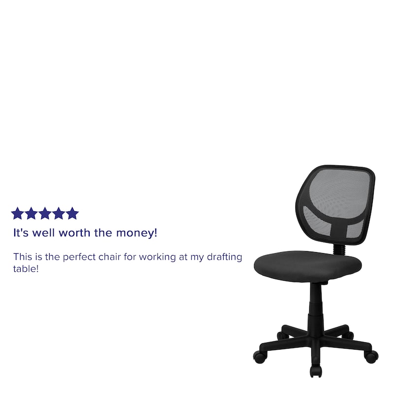 Low Curved Back Mesh Swivel Task Office Chair