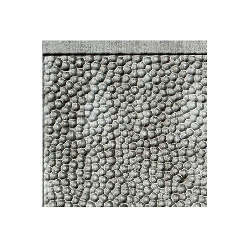 FASÄDE Hammered Decorative Vinyl Backsplash Panel - 6x6 Inch Sample - Crosshatch Silver