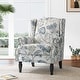 preview thumbnail 3 of 80, Mid-Century Modern Linen/ Vegan Leather Wing Back Accent Chair Plants Blue-Linen