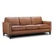 preview thumbnail 3 of 6, Oakburn Four Piece Leather Sofa, Loveseat, Chair and Ottoman Set with Wood Base