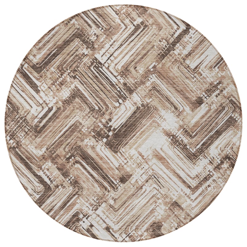 HomeRoots Geometric Transitional Rectangle Outdoor Rug