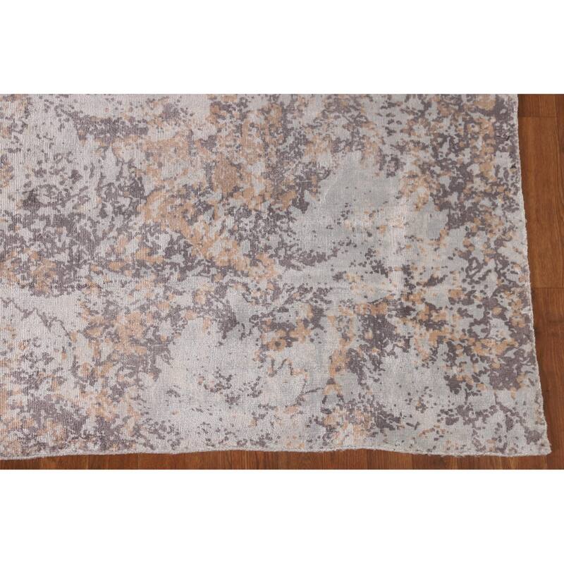 Multi-Color Abstract Indian Area Rug Handmade Wool Carpet - 6'6"x 9'10"